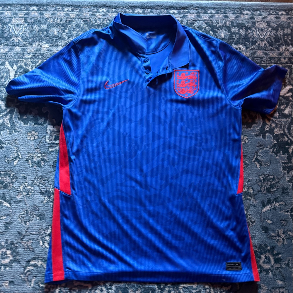 Nike England Authentic Match Jersey (Blue/Red Badge) Large
